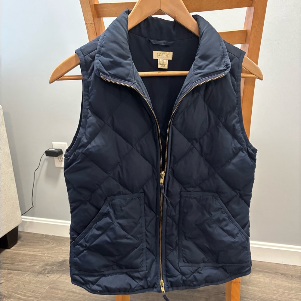 Navy J. Crew Quilted Vest